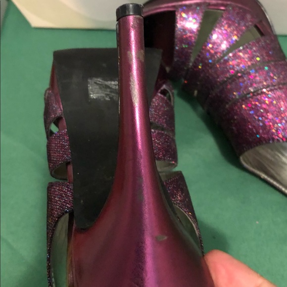 Style & Co Purple Glitter Heels - Picture 7 of 10